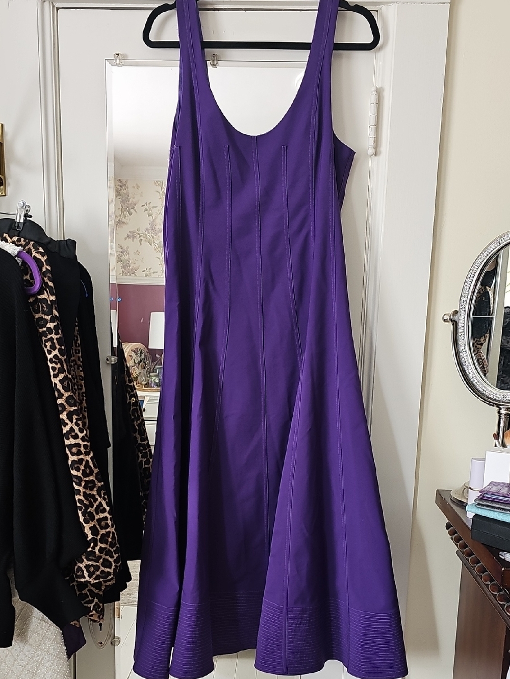 G Label By GOOP Sleeveless Purple Midi Dress with Scoop Neck SIZE 8